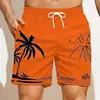 Summer Men's Shorts Quick Drying Hawaii Holiday Sports Swimming Trunks Fashion 3D Coconut Tree Printed Loose Sports Shorts 6XL 2