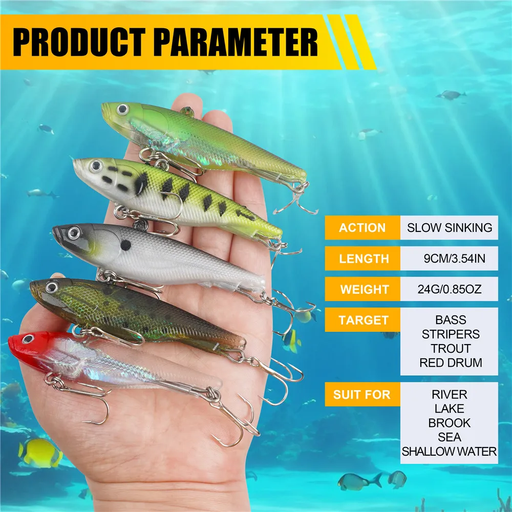 5 Stück Weiche Wobbler-Angelköder, vorgefertigte Jigköpfe, weiche Kunststoff-Walleye-Angelköder, Swimbaits für Barsch, Walleye und Forellen. – Detail 4