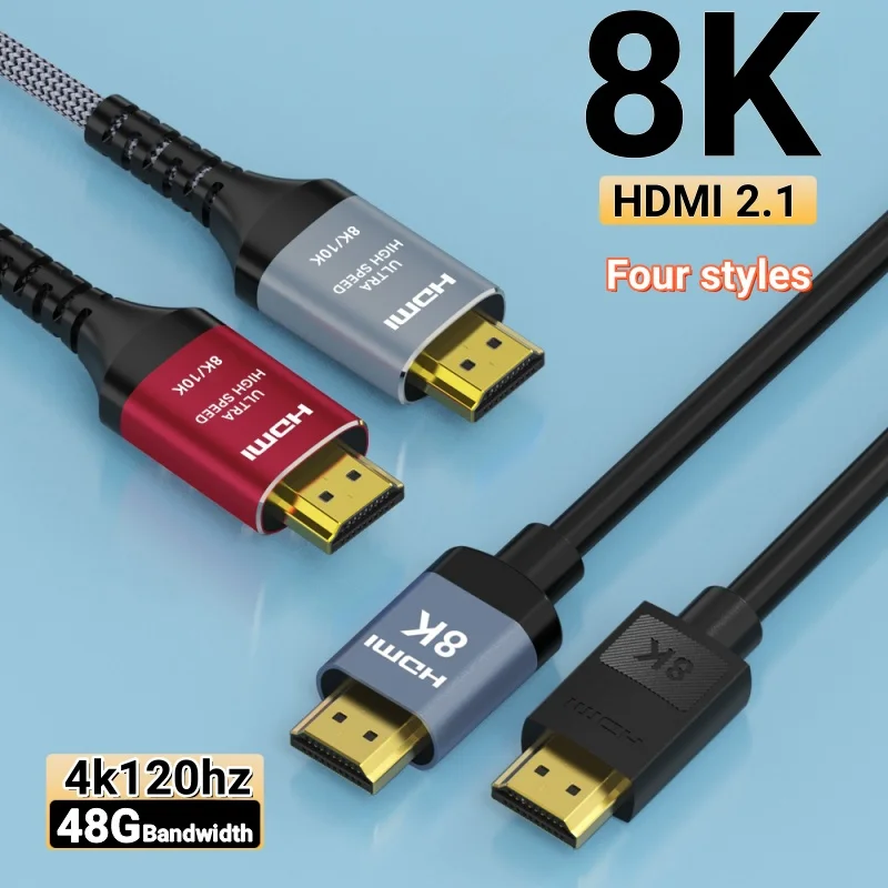 Miziqiercaboslongos8khdmi2.1,cabotrançadodeultraaltavelocidadede48gbps-4k@120hz8k@60hzpararokutv/ps5/ps4/hdtv/rtx30803090-AliExpress44