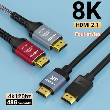 MIZIQIER Long 8K HDMI 2.1 Cables,  48Gbps Ultra High Speed Braided Cord-4K@120Hz 8K@60Hz for Roku TV/PS5/PS4/HDTV/RTX 3080 3090 1