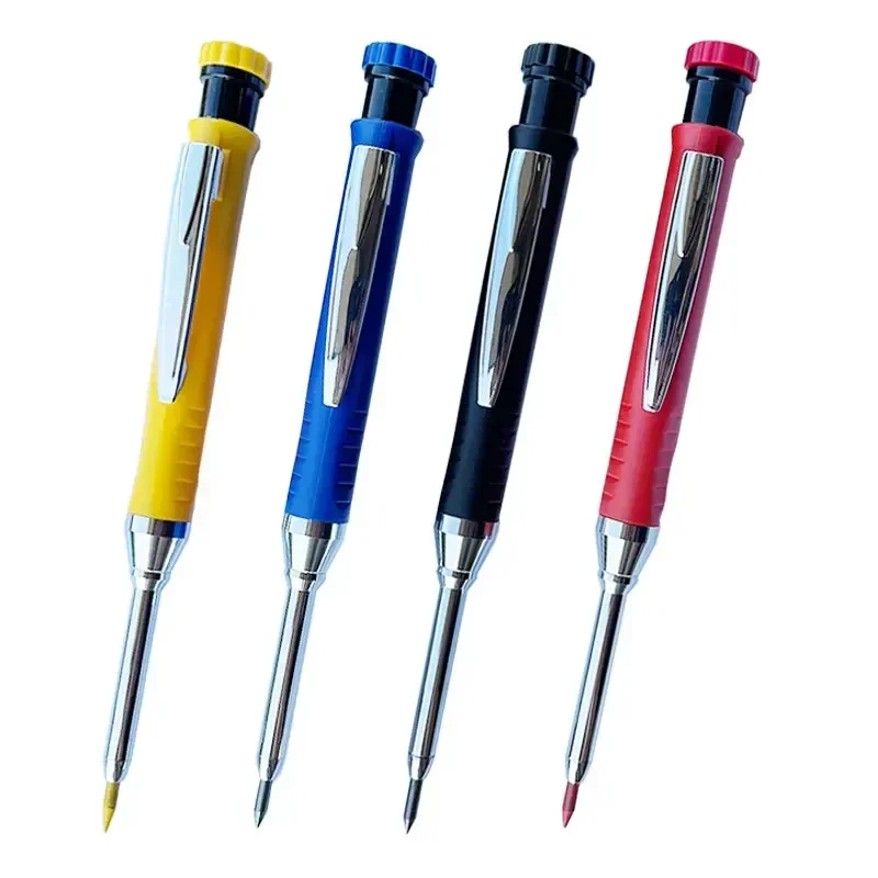 Solid Carpenter Pencils with 9Pcs 2.8mm Refills Deep Hole Mechanical Pencil Marker Construction Pencils with Built in Sharpener 5