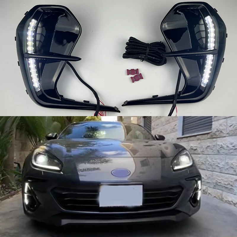 

Дневные ходовые огни для Subaru BRZ 2022, Автомобильные дневные ходовые огни, противотуманные фары, сигнал поворота, легкая установка, автомобильные аксессуары для интерьера