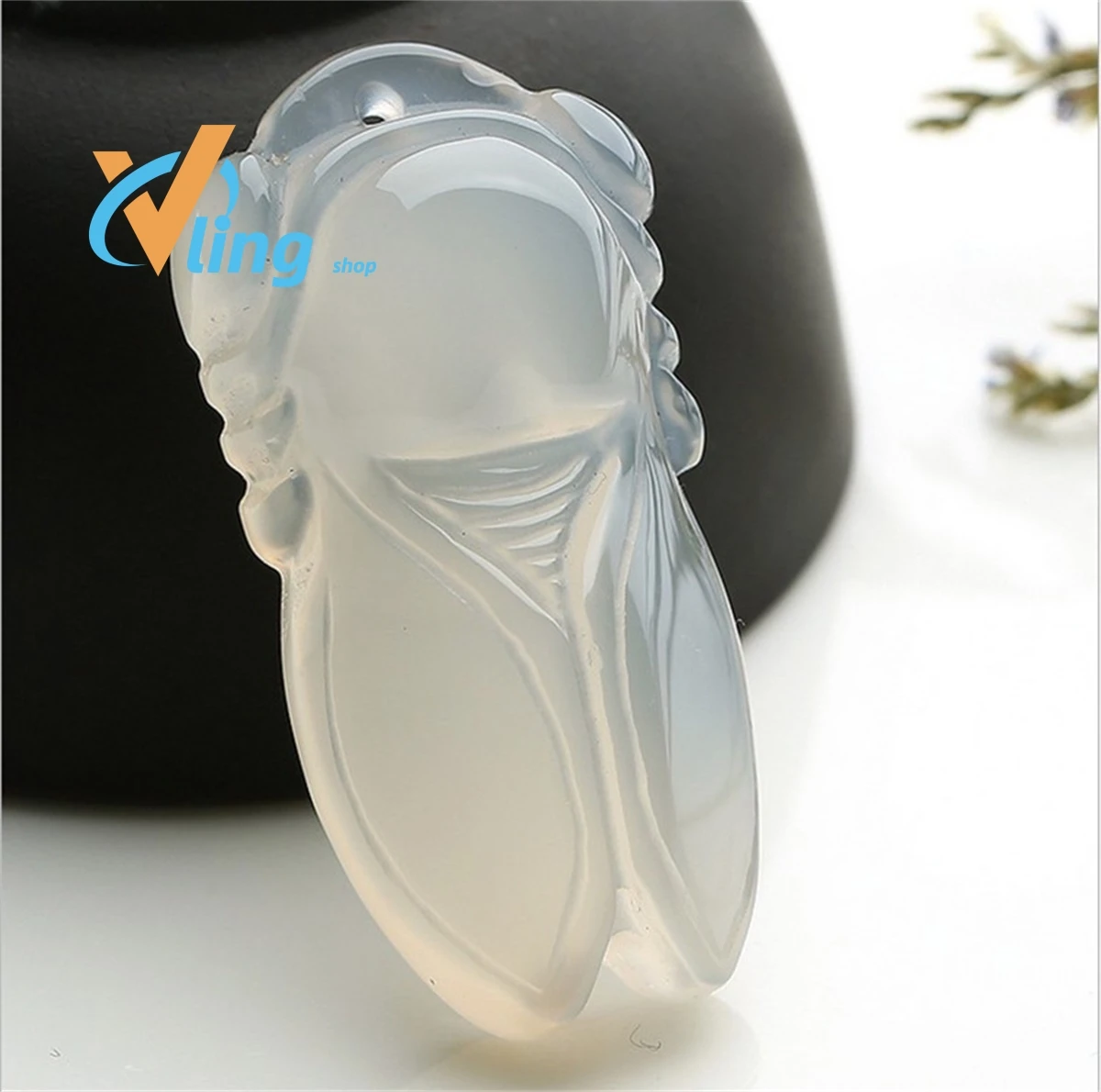 Agate Pendant Jade Medallion Pendant Ice White Cicada Women's Men's Simple Versatile Fashion Gift Charm Retro Jewelry Wholesale