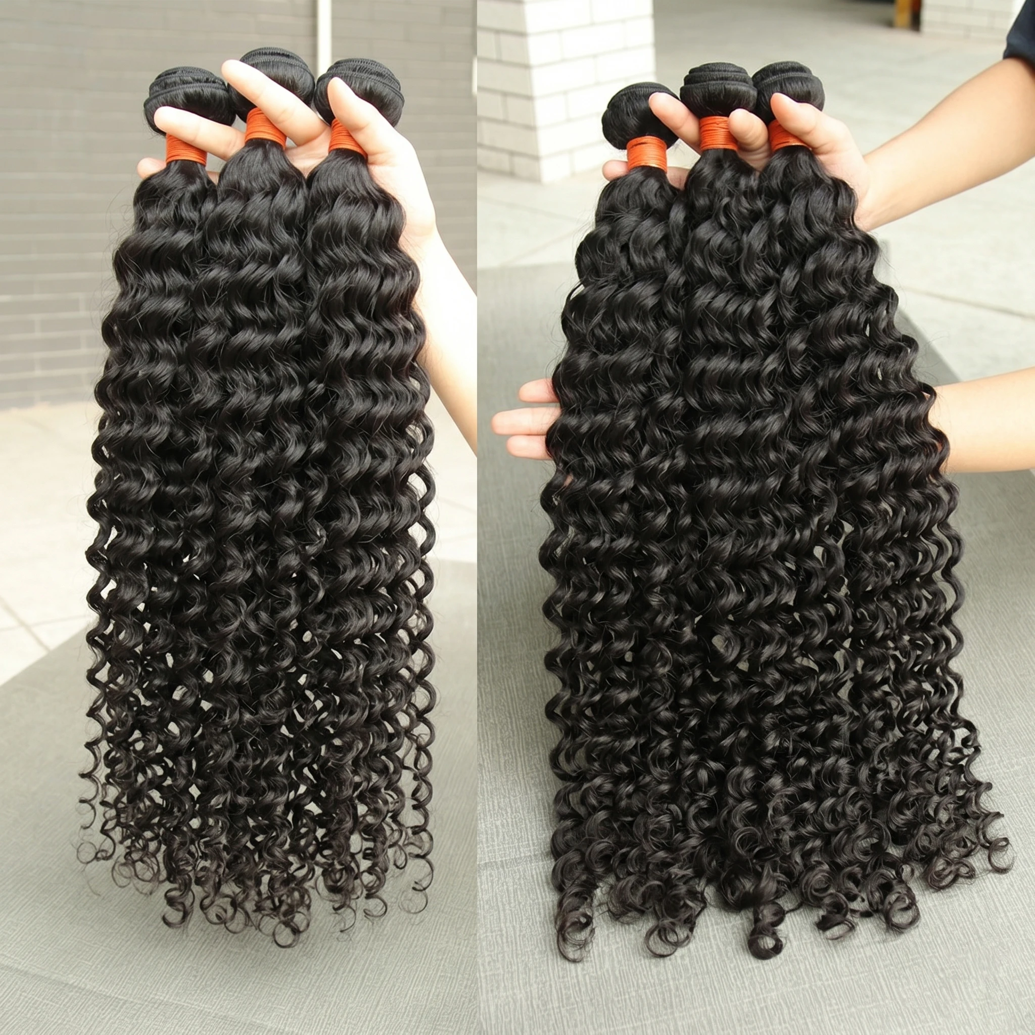 Smilegirl 32 34 38 40 Inches Deep Wave Natural Color Bundles Brazilian Hair Extension Remy Hair Bundles One Weave Unprocessed 1 3 4 Pieces