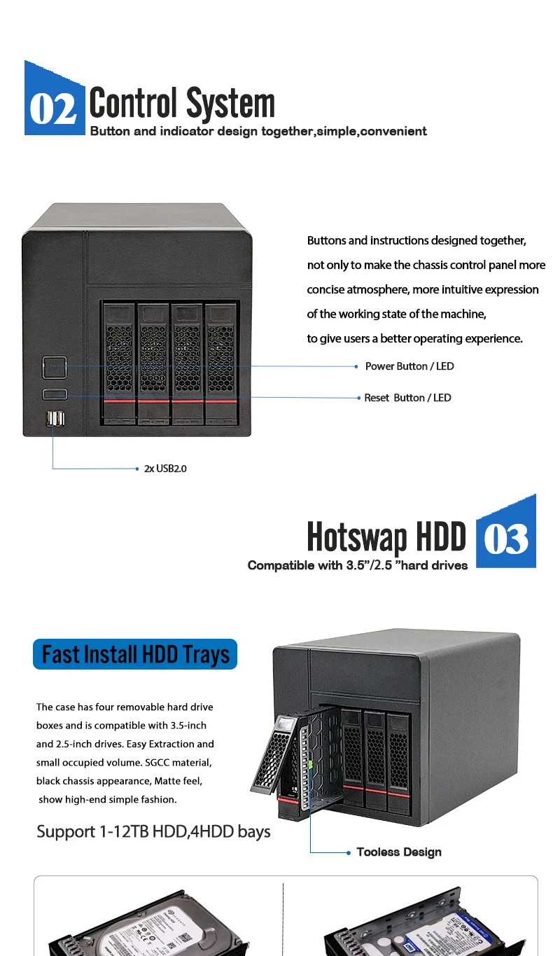 Bays, No Storage Server Case, Suporte Instalar