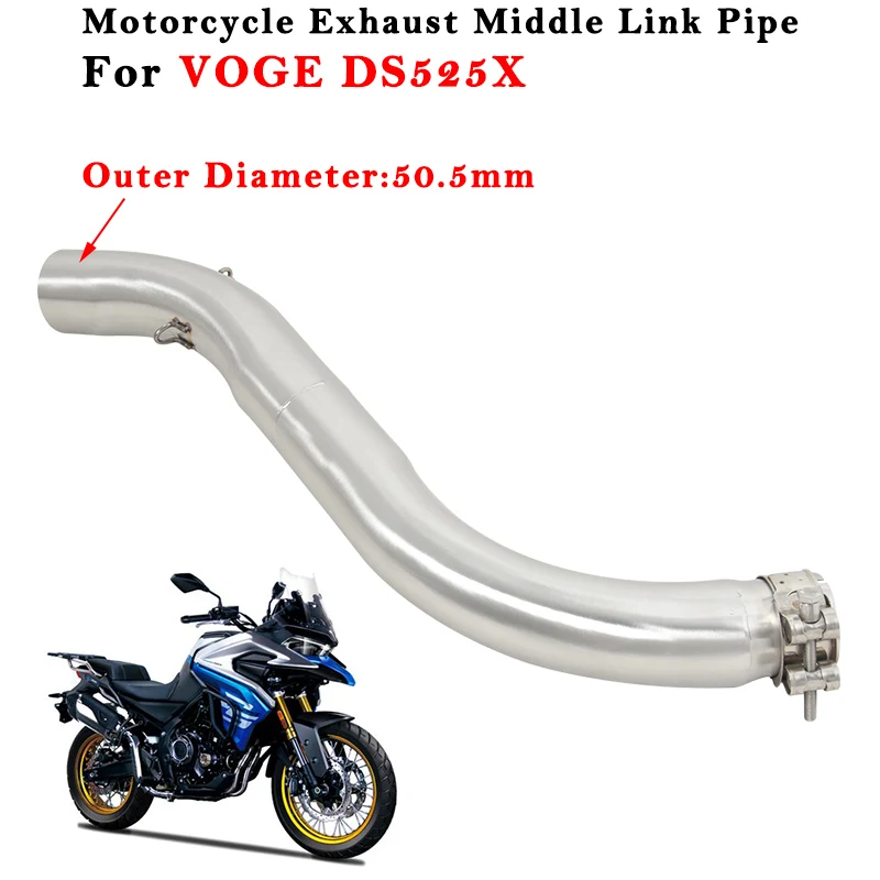 

Motorcycle Exhaust Escape System Modified Muffler 51mm Middle Link Pipe Stainless Steel Tube Slip On For VOGE DS525X DS 525X