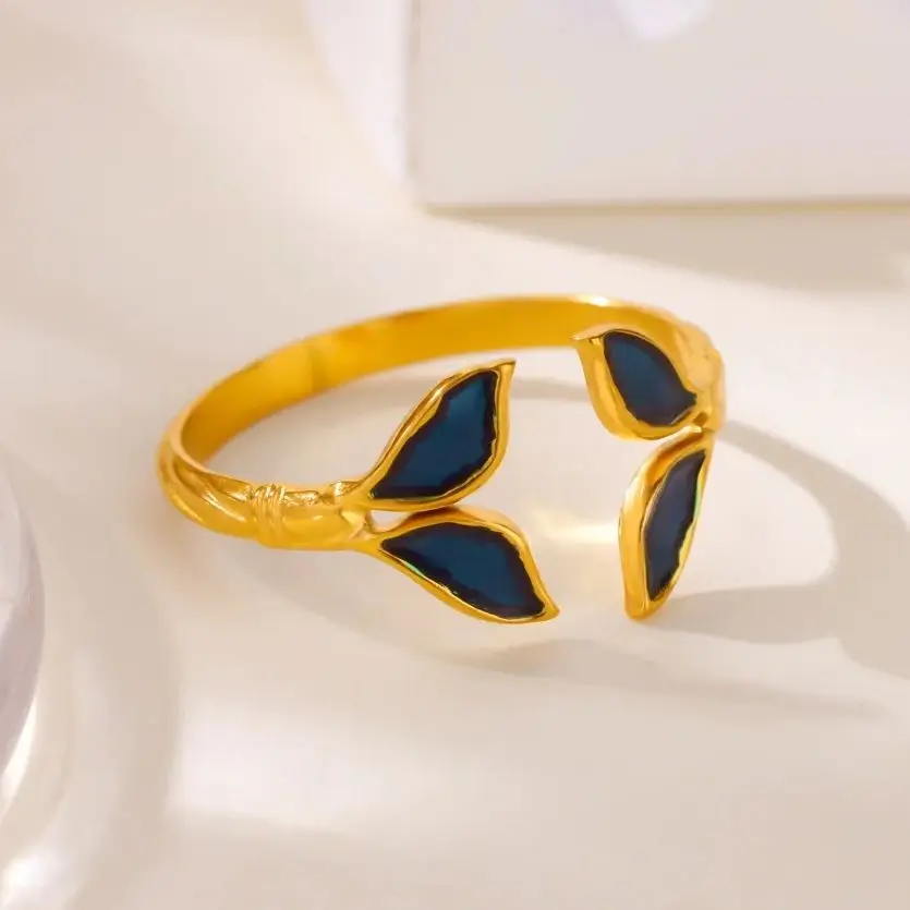 Fashion Ring Stainless Steel Adjustable Fish Tail Gold For Women