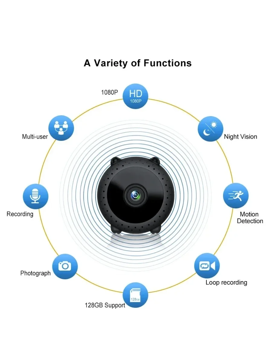 Description Picture 2 of item4K 1080P HD Mini Wifi Camera Invisible Espia Cam Smart Home Security IP Webcam Remote Monitoring Night Vision Small Camcorders