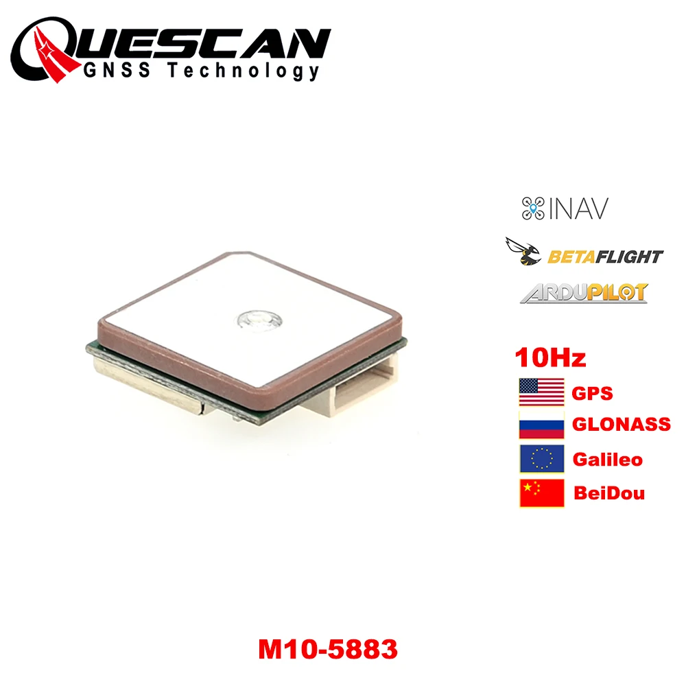 QUESCAN 18mm 10Hz 드론 FPV M10 GPS 모듈 (컴퍼스 포함) 드..