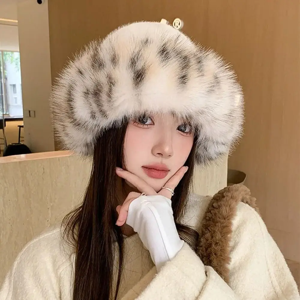 Fashion Windproof Fisherman Hat Keep Warm Thick Furry Faux Fur Bucket Hat Winter Panama Basin Cap Winter