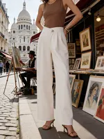 Autumn New Women's Trousers Streetwear Fashion Elegant Female Pants Clothing Solid Sexy Casual Slim Versatile Button Trousers