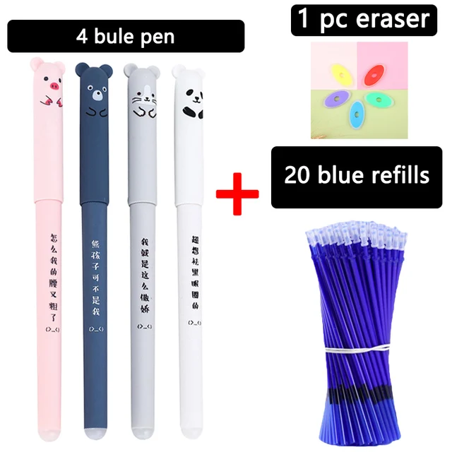 25 Pcs/set Kawaii Erasable pens Gel Pen cute gel pens school Writing Stationery for Notebook scholl supplies pen cute pens F