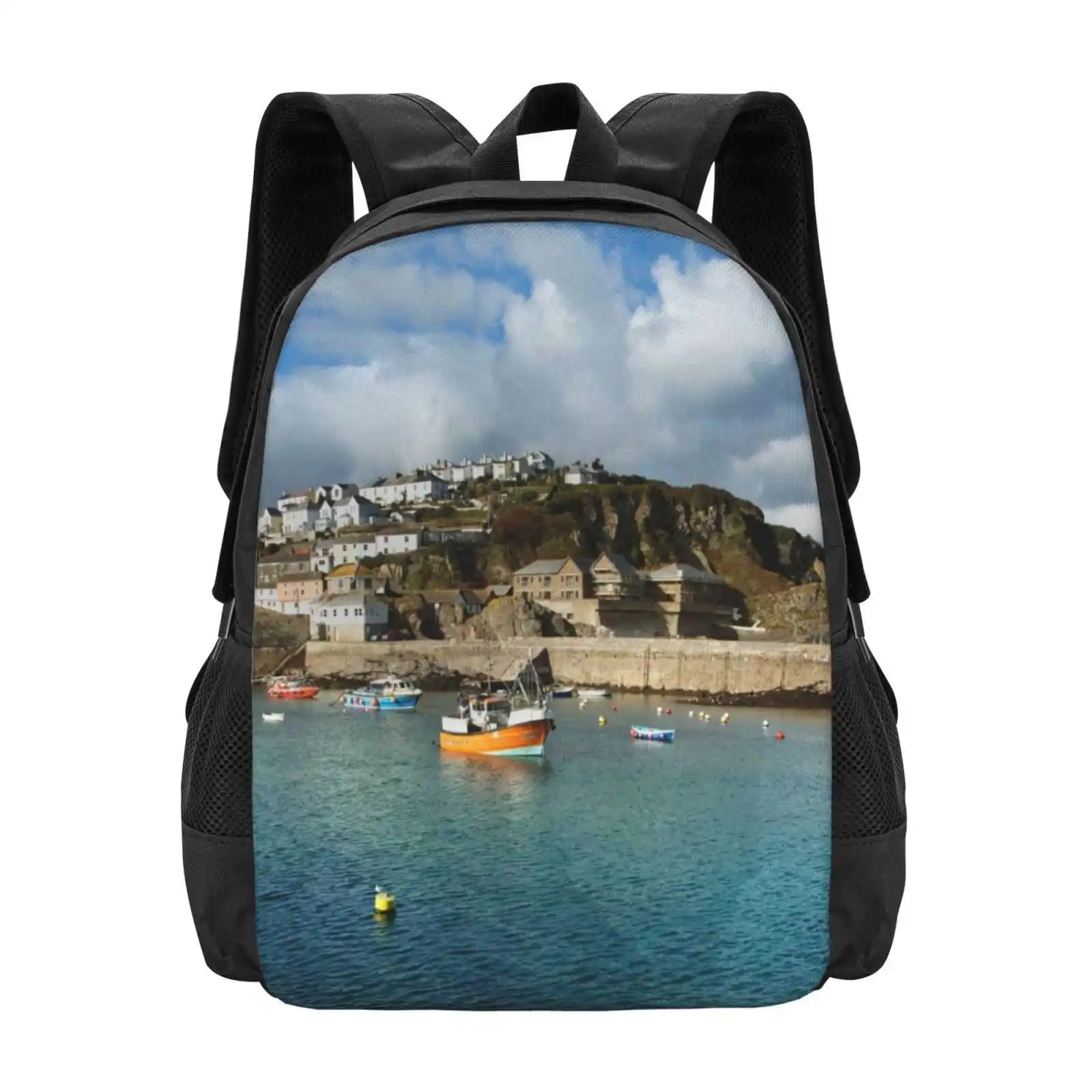 

Mevagissey кукурузная стена, горячая Распродажа, рюкзак, модные сумки Mevagissey, гавань, кукурузная стена, рыболовные лодки, голубое небо, уличные, БЕРЕГОВОЕ море