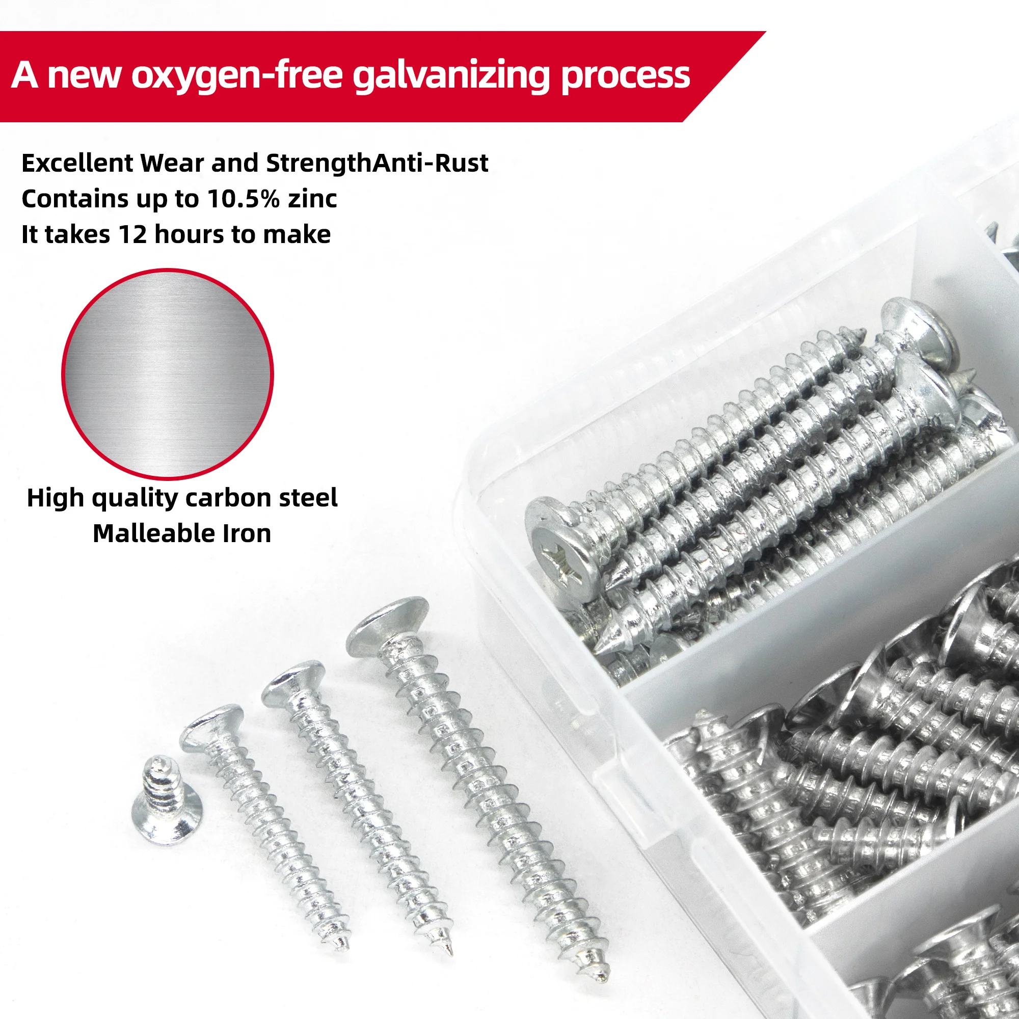 Description Picture 3 of item30/50pcs Flat Head Wood Screws Phillips Tips Screw set M3.5 M4 M5 Cross Drive Flat Head Self Drilling Wood Screws DIY Self Lock