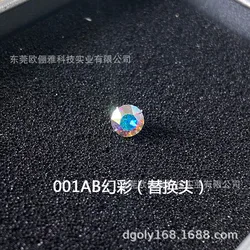 High - Quality Titanium Alloy Ear Studs with Diamond Detailing - A titanium alloy internal spiral 0.9 teeth (single (001ab colorful 5.4mm diamond)