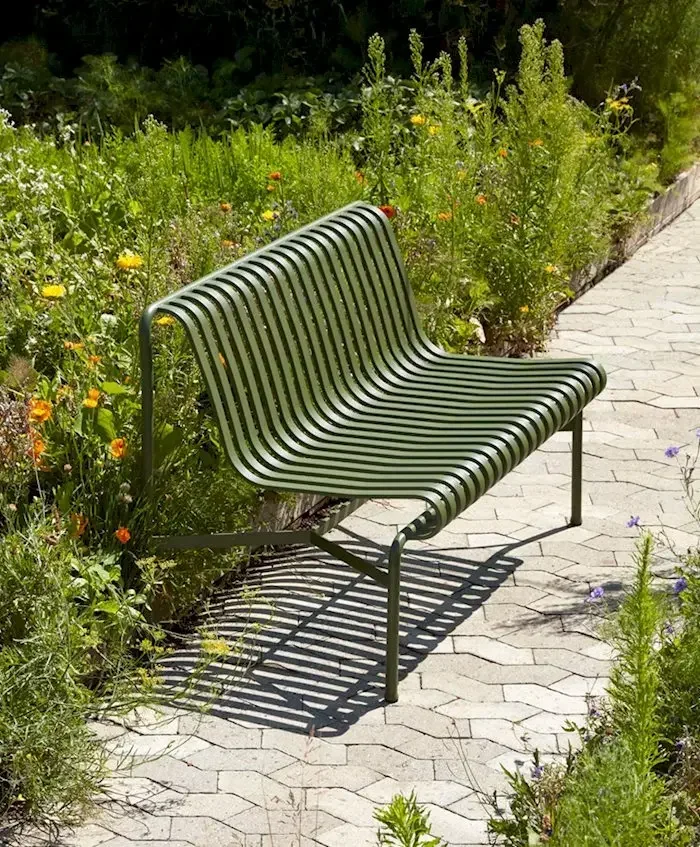 Outdoor Furniture Garden Bench Steel Metal Lounge Chair Patio Set