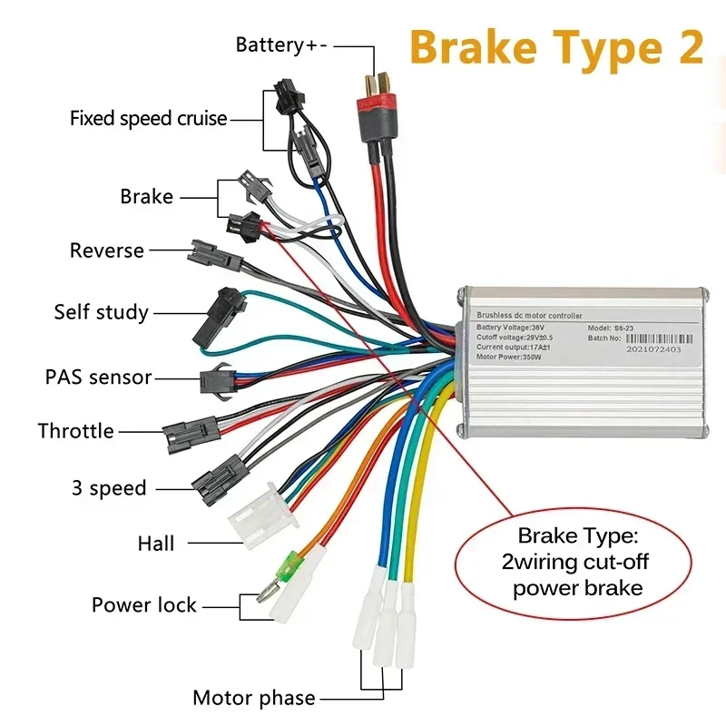 Bicicleta Elettrico Brushless Controller 25A 36V 48V 500W 350W Scooter Elettrico BLDC Controller Per Scooter Accessori Per Biciclette - immagine 6