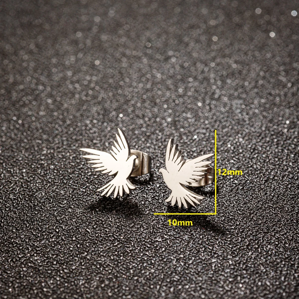Punk Tier Kolibri Ohr stecker für Frauen Edelstahl Ohr Piercing Ohrringe Korea Schmuck Party Geschenk Aretes – Detail 1