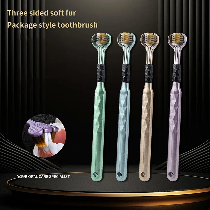 성인용 초미세 부드러운 강모 칫솔, 구강 건강용 구강 관리 칫솔, 3 면 부드러운 모발, 2 개