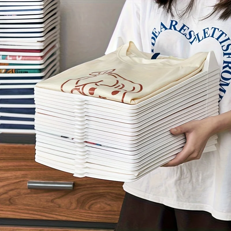 Layered Folding Clothes Storage Board Pants T-Shirt Organizer Rack for Home Wardrobe Short Sleeve Classification Stacking Board