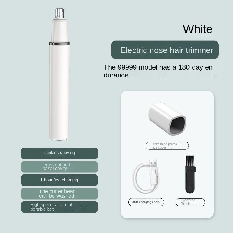 Electric Ear Nose Hair Trimmer Painless USB Rechargeable Waterproof For Men and Women Nose Eyebrow Facial Hair Removal 6