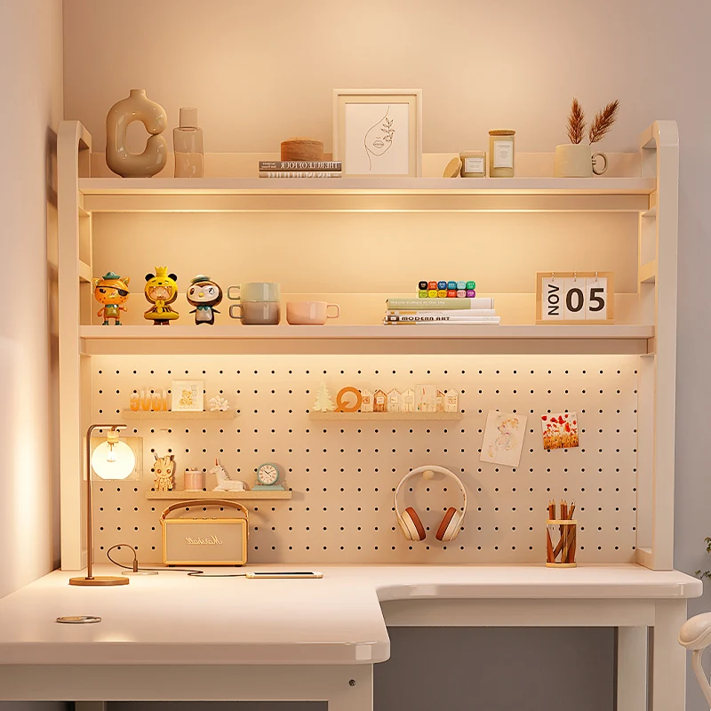 

Кремовый ветрозащитный угловой стол, ученический стол для дома, книжная полка, встроенный стол, рабочий стол, угловая доска с отверстиями, компьютерный стол