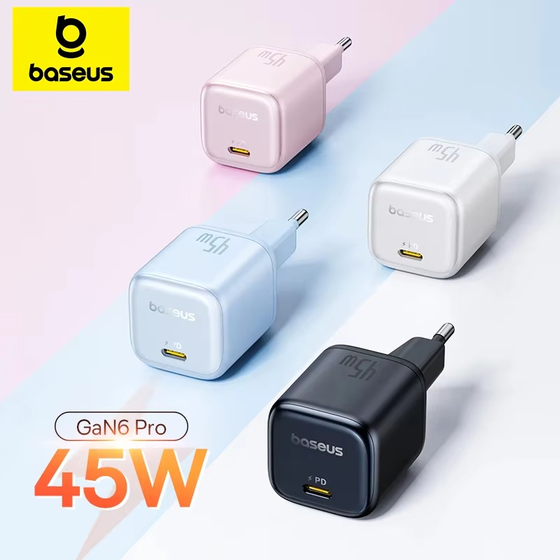 Baseus 45W PD Charger For iPhone 16 Series GaN Charger Type C USB Charger Portable Fast Charger For iPhone 15 Pro