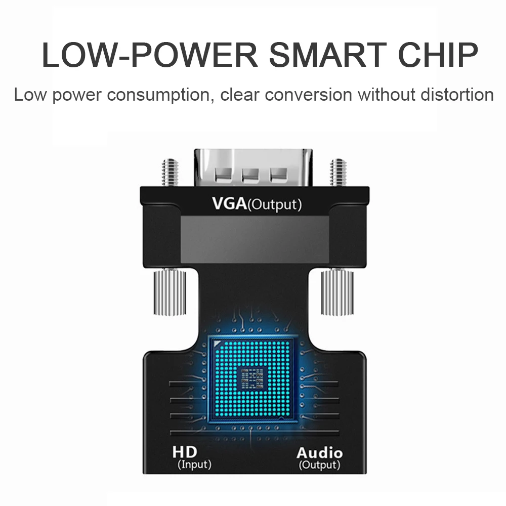 HD 1080P VGA to HDMI-compatible Adapter HDMI-compatible to VGA Converter For PC Laptop HDTV Projector