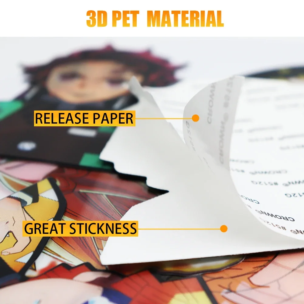 1 Piece Demon Slayer Anime 3D Stickers for Phone Cup Laptop