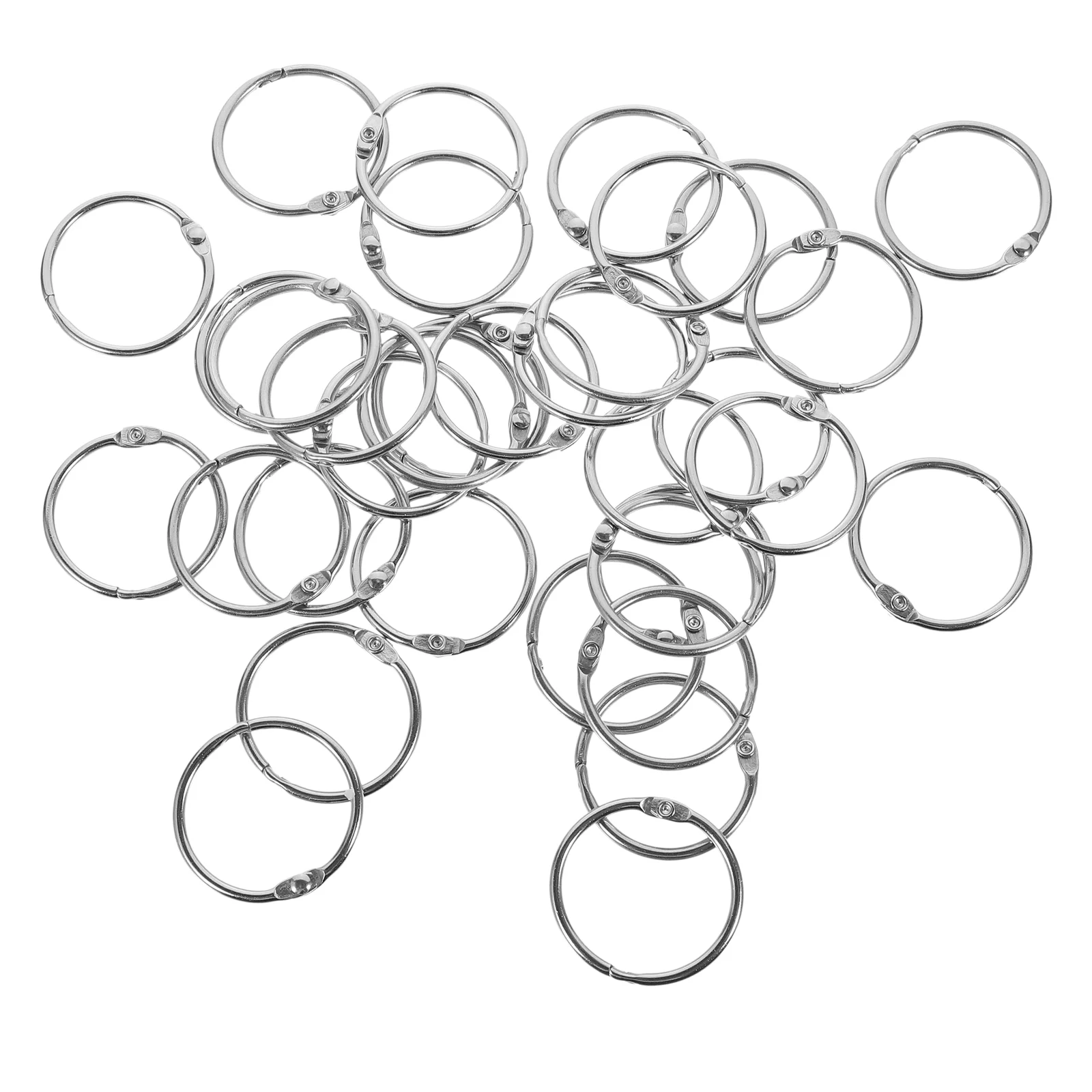 

50Pcs Loose Leaf Rings Ring Clips Binding Rings Rings for Note Metal Rings Diy Book Rings