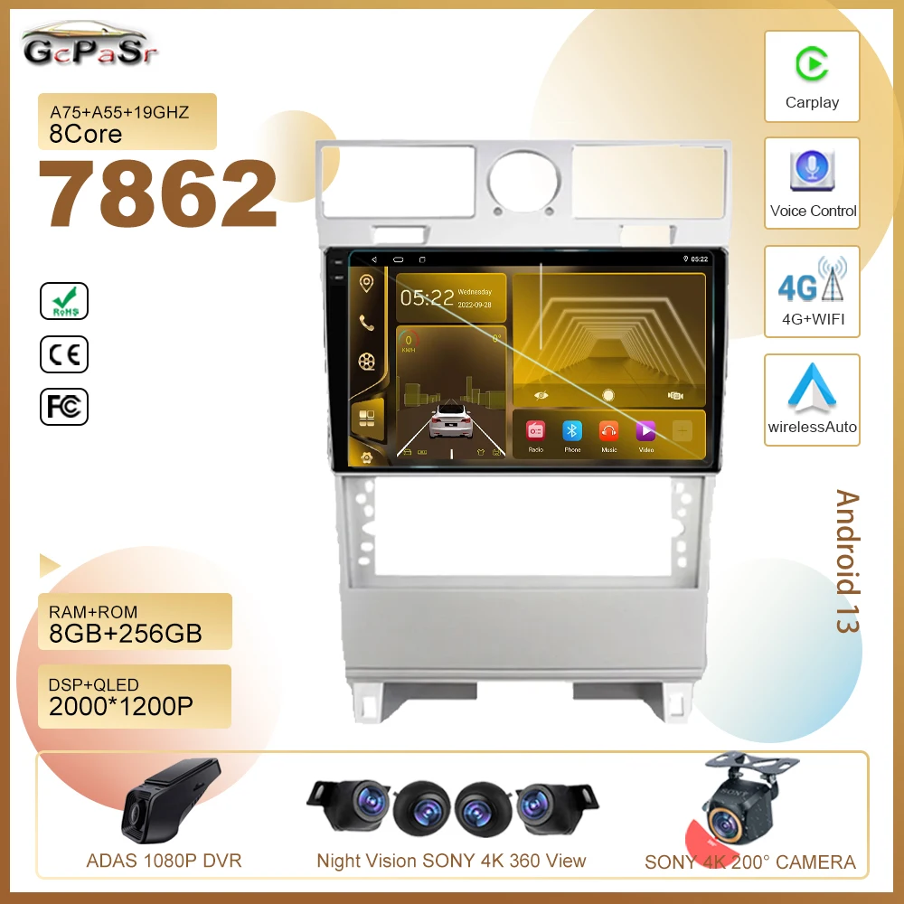 7862 Android 13 Per Lincoln Navigator 2003-2009 Lettore Video Multimediale Stereo Navigazione Automatica Gps Dvd Head Unit No 2Din