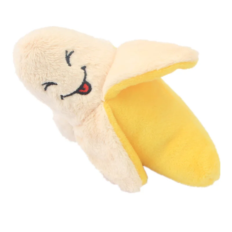 Pet Toys Plush Squeaky Toy Bite-Resistant Clean Dog Chew Puppy Training Toy Soft Banana Bone Vegetable Fruit Pet Supplies DC05 4