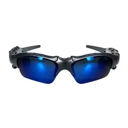 Wireless Bluetooth Audio Sunglasses with Surround Sound and Polarized Lenses (Blue lens)