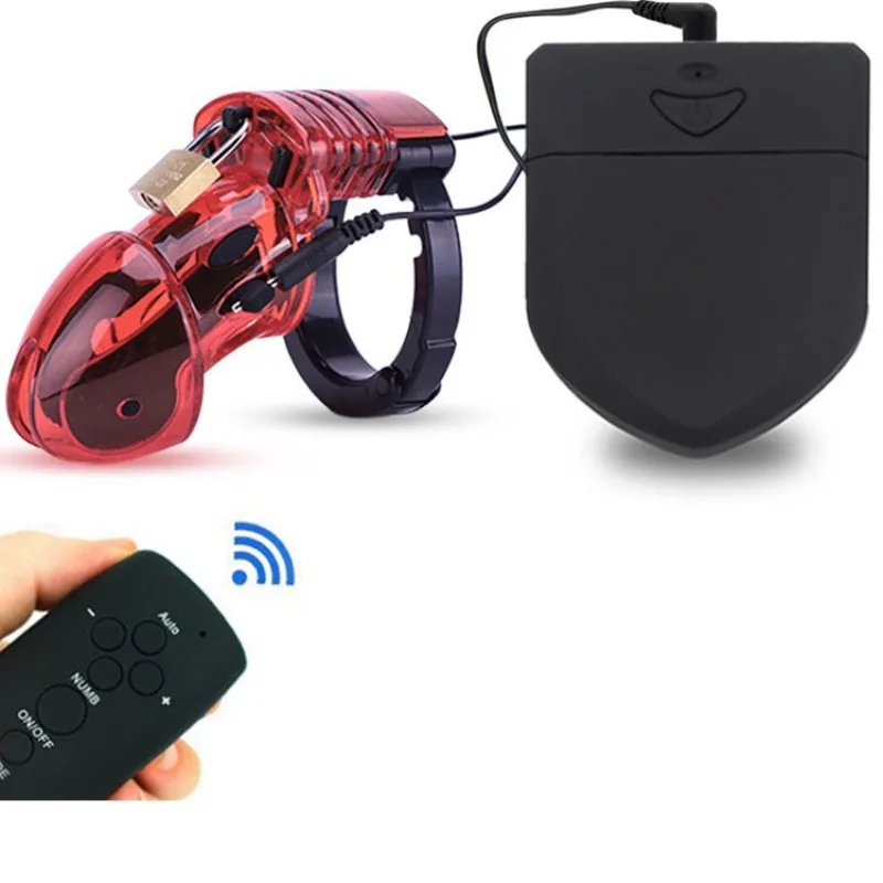 New Male Chastity Cage Masturbator Electric Shock Penis Cage Urethra Lock BDSM Cock Ring Sex Toys For Men