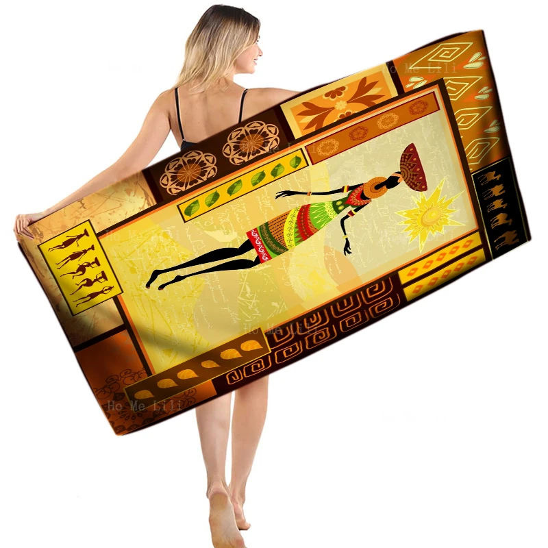 African Lady With Zulu Dress Cultura Etnica Camel Leaf Dancing Woman Asciugamano Ad Asciugatura Rapida Di Ho Me Lili Fit For Fitness