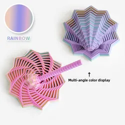 Sensory Fidget Star: 3D Spiral Illusion Stress Relief Ornament (Rainbow)