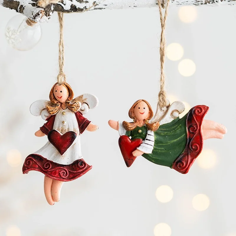Cute Christmas resin small pendant Christmas socks gift package room pendant snowman ornaments christmas decorations