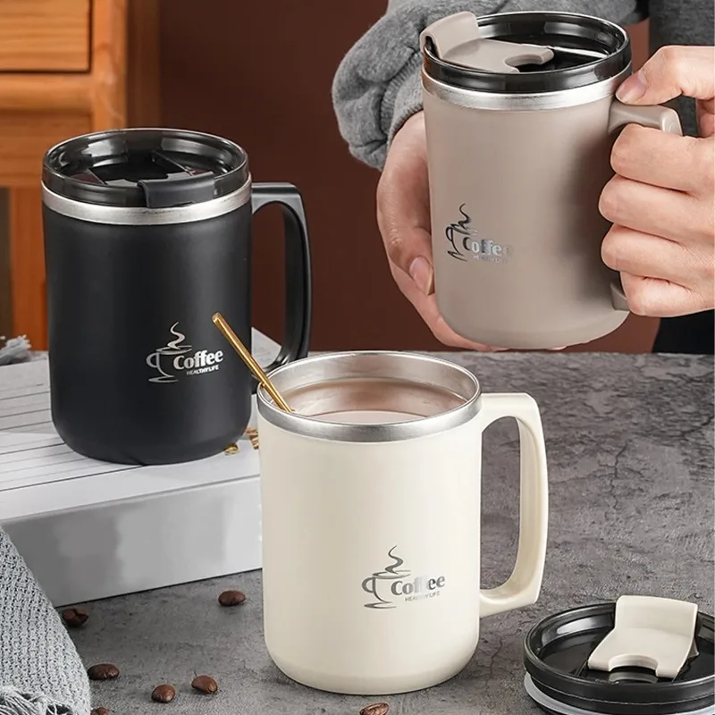 450Ml Stainless Steel Cup Tea Milk Coffee Cup 304 Double Wall Insulated Sealed Anti Scalding Drinking