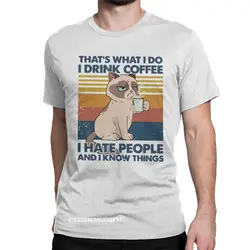 I Do I Drink Coffee I Hate People Tee Shirt Cat Lover For Men Women Tops T Shirts Harajuku Tee Shirt Pure Cotton Plus Size