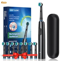 Rotation Electric Toothbrush Waterproof USB Rechargeable Electric Toothbrush 8 Brush Replacement Heads for Adult Oral Care 1