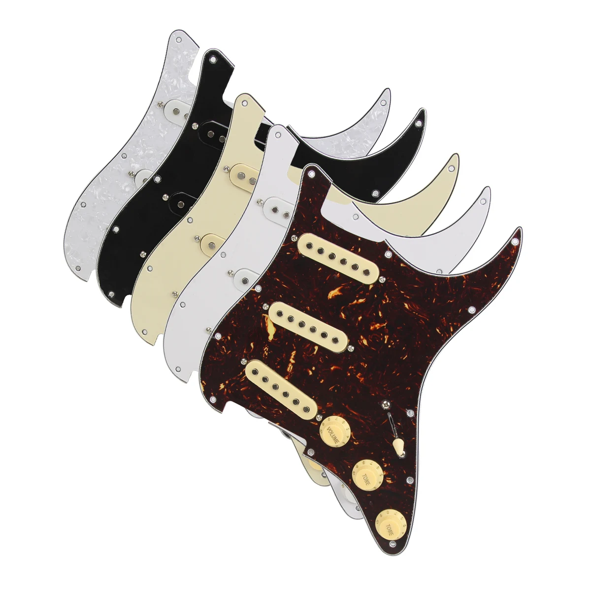 FLEOR Ceramic Prewired Guitar Pickguard SSS Single Coil Pickups for 11