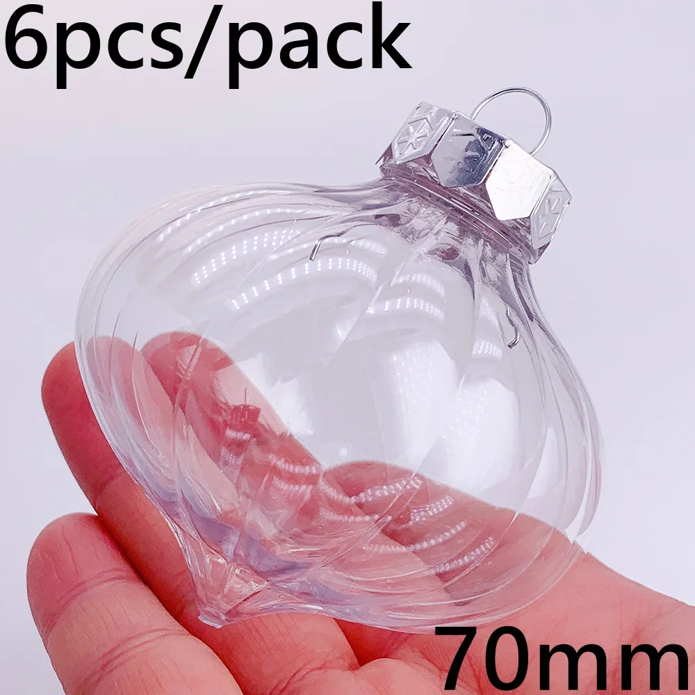 thumbnail image 1 of 6 piezas x Bolas de adorno navideñas transparentes irrompibles para decoración del hogar, 120 x 60 mm, de plástico, 1 of 5