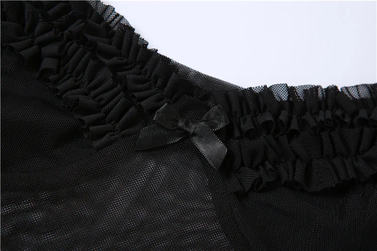 NIBBER frauen Neue Mode Patchwork Mesh Top Sexy Low-Cut Kurzarm Dünnes T-shirt Straße Streetwear Hot Girl t Kleidung – Detail 7