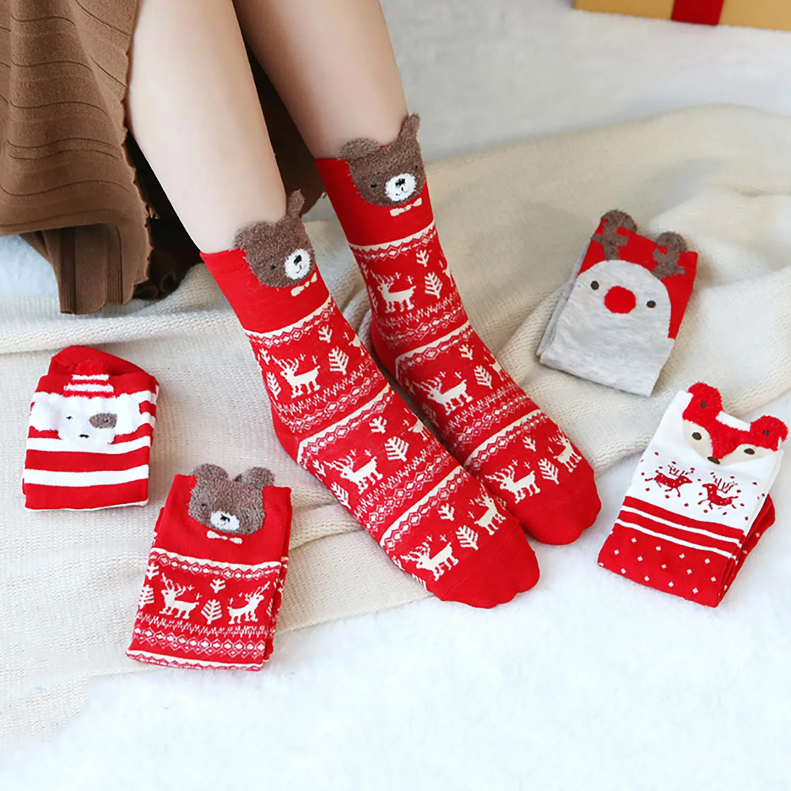 4 Pairs Christmas Socks for christmas stockings