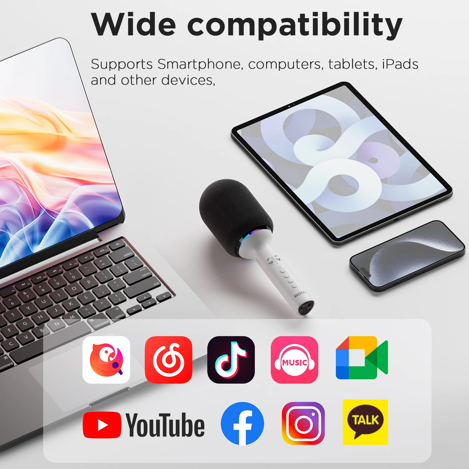 BOYA K11 무선 블루투스 가라오케 마이크 휴대용 핸드 헬드 마이크 스피커 기계 홈 파티 생일 홈 KTV 스마트 폰용