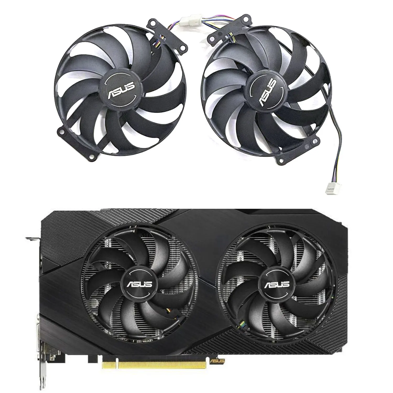 Rtx 2060 Super fã Gpu para Asus Gtx 1660 1660ti Duplo Evo oc Rtx2070 Placa Gráfica Ventilador Mais Frio Fdc10h12s9-c T129215su 6pin