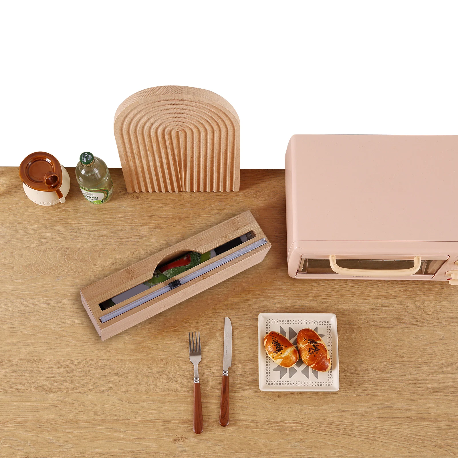 

Пластиковый дозатор для обертывания с резаком, Пластиковый Дозатор для обертывания еды со стандартным многоразовым дозатором для гладкой пищевой пленки