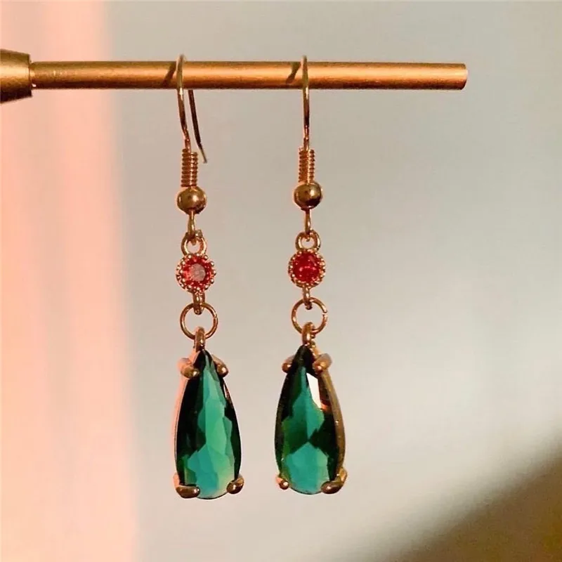 Howls Moving Castle Howl Necklace Earrings Green Jade Tear Drop Jewelry Set jewelry sets jewelry set