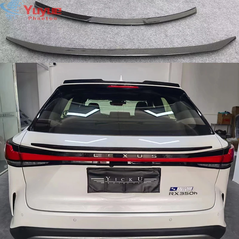 

For Lexus RX 350 450 500 Black Carbon Fiber Trunk Lid TRD Center Wing Car Spoiler Decoration 2023 Accessory Modification FRP