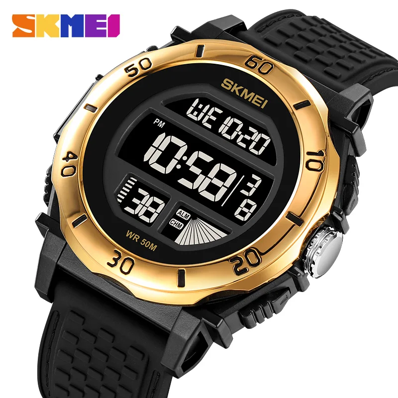 SKMEI Fashion Military LED Digital Watch For Men Stopwatch Date Alarm Week Men's Wristwatches Waterproof Male Clock Reloj Hombre ts 5210 led digital projection alarm clock fm radio time projector table clock temperature and humidity meter